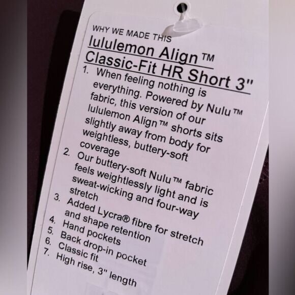 LULULEMON align classic fit 3” high rise espresso BROWN size 4 6 8 NWT Perfect - Picture 7 of 8